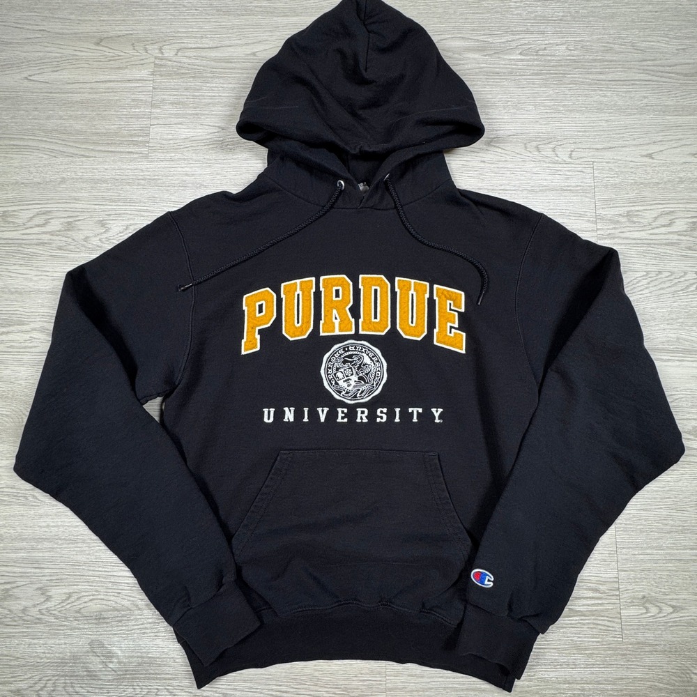 Champion Mens Purdue University Hoodie Sweatshirt Black Small NCAA Collegiate